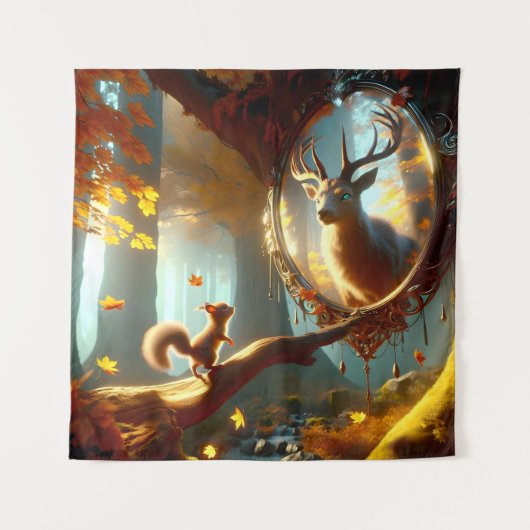 Eichhörnchen Träumen von einem Regal Stag Wandteppich (Vorderseite)