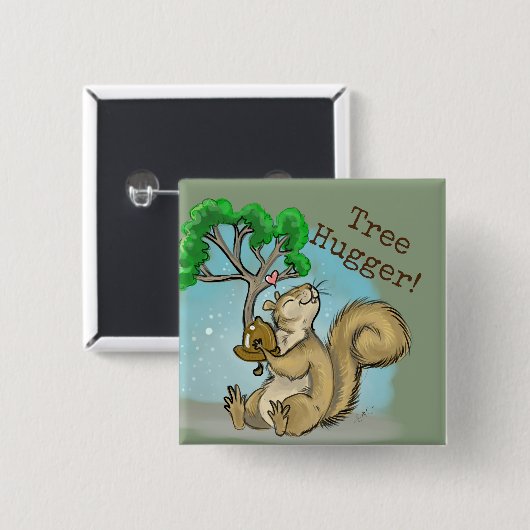 Eichhörnchen Tree Hugger Button (Vorne & Hinten)