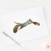 Eichhörnchen Trinkbieraufkleber Ovaler Aufkleber (Umschlag)