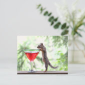 Eichhörnchen trinken einen Cocktail Postkarte (Stehend Vorderseite)