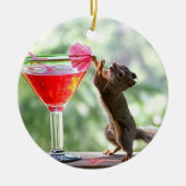 Eichhörnchen-trinkendes Cocktail Keramikornament (Vorne)
