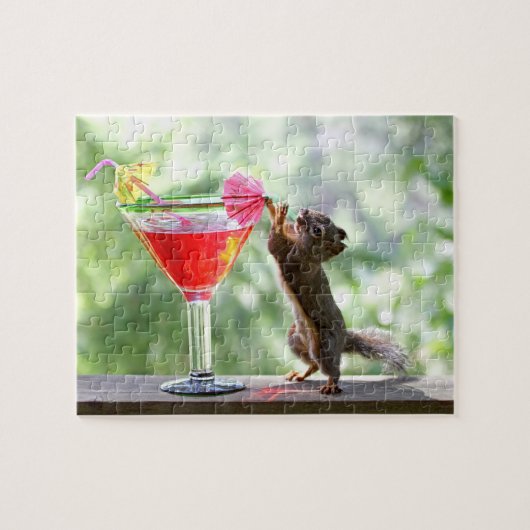 Eichhörnchen-trinkendes Cocktail Puzzle (Horizontal)
