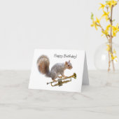 Eichhörnchen Trumpet Geburtstagkarte Karte (Gelbe Blume)
