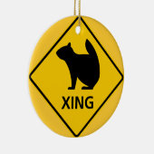 Eichhörnchen-Überfahrt-Landstraßen-Zeichen Keramikornament (Rechts)