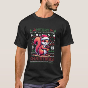 Eichhörnchen Ugly Nuts Snowflakes Weihnachtsmannmü T-Shirt