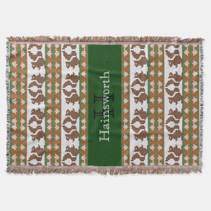 Eichhörnchen und Acorns Fair Isle Monogram Decke