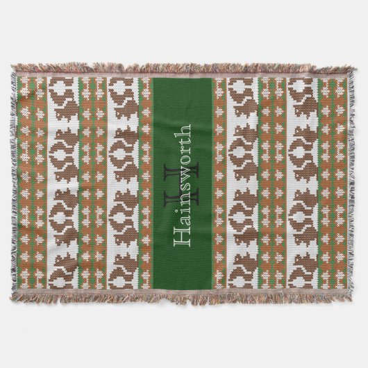 Eichhörnchen und Acorns Fair Isle Monogram Decke (Vorderseite)