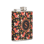 Eichhörnchen und Autumn Leaf Muster Monogram Flachmann (Rechts)