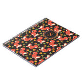 Eichhörnchen und Autumn Leaf Muster Monogram Notizblock (Linke Seite)