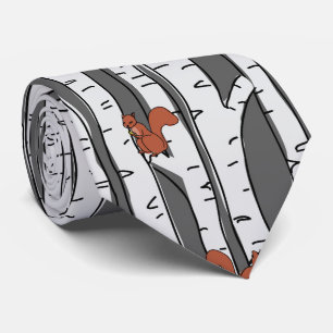 Eichhörnchen- und Birkenbaum-Secret-Storybook-Schl Krawatte