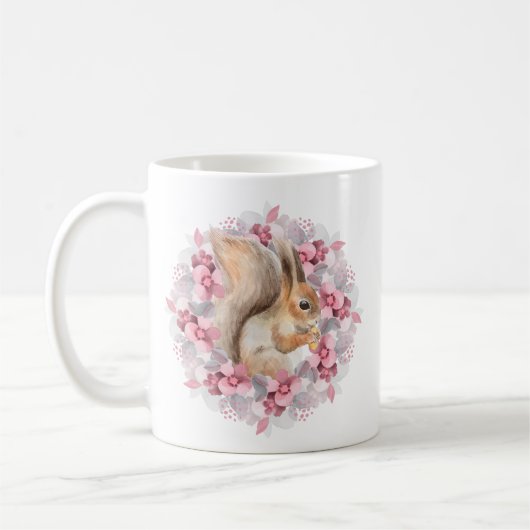 Eichhörnchen und Blume Kaffeetasse (Links)