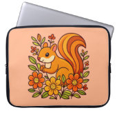 Eichhörnchen und Blumen Laptopschutzhülle (Vorderseite)