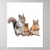 Eichhörnchen und Chipmunk-Kinderzimmer Poster (Vorne)