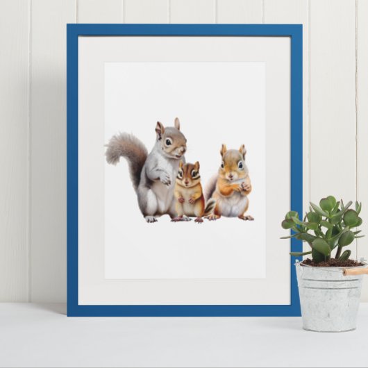 Eichhörnchen und Chipmunk-Kinderzimmer Poster