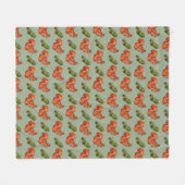 Eichhörnchen und Eichenmuster Grün Fleecedecke (Vorderseite (Horizontal))