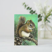 Eichhörnchen und Enten Postkarte (Stehend Vorderseite)