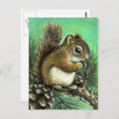 Eichhörnchen und Enten Postkarte (Vorne/Hinten)