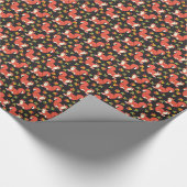 Eichhörnchen und Federmuster Geschenkpapier (Ecke)