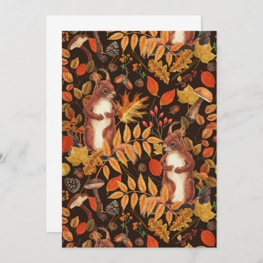 Eichhörnchen und Flora in dunkelbraun (Vorne/Hinten)