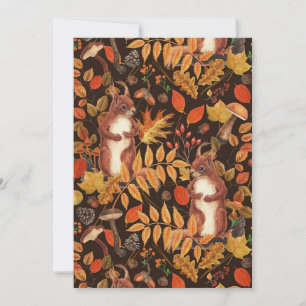 Eichhörnchen und Flora in dunkelbraun