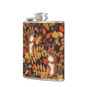 Eichhörnchen und Flora in dunkelbraun Flachmann (Links)