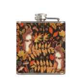 Eichhörnchen und Flora in dunkelbraun Flachmann (Rückseite)