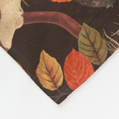 Eichhörnchen und Flora in dunkelbraun Fleecedecke (Ecke)