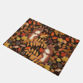 Eichhörnchen und Flora in dunkelbraun Fußmatte (Schrägansicht)