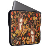 Eichhörnchen und Flora in dunkelbraun Laptopschutzhülle (Vorne Rechts)