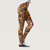 Eichhörnchen und Flora in dunkelbraun Leggings (Rechts)