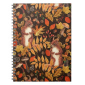 Eichhörnchen und Flora in dunkelbraun Notizblock (Vorderseite)