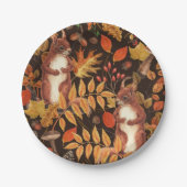 Eichhörnchen und Flora in dunkelbraun Pappteller (Vorderseite)