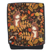 Eichhörnchen und Flora in dunkelbraun Rucksack (Vorderseite)
