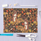 Eichhörnchen und Flora in dunkelbraun Seidenpapier (Handwerk)
