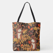 Eichhörnchen und Flora in dunkelbraun Tasche (Rückseite)