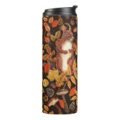 Eichhörnchen und Flora in dunkelbraun Thermosbecher (Nach links gedreht)