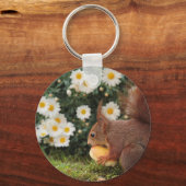 Eichhörnchen und Gänseblümchen Schlüsselanhänger (Vorderseite)