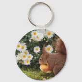 Eichhörnchen und Gänseblümchen Schlüsselanhänger (Rückseite)