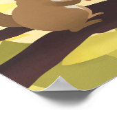 Eichhörnchen und Gelbe Baumkunst Poster (Ecke)