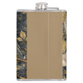 Eichhörnchen und gelber Kanarienvogel mit Blumenmu Flachmann (Rückseite)