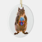 Eichhörnchen und Geschenk Keramik Ornament (Rechts)