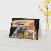 Eichhörnchen und Gitarre Karte (Gelbe Blume)