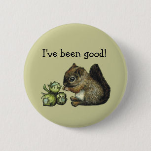 Eichhörnchen und Haselnüsse Button