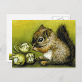 Eichhörnchen und Haselnüsse Postkarte (Vorne/Hinten)