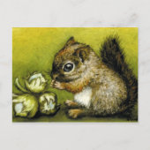 Eichhörnchen und Haselnüsse Postkarte (Vorderseite)