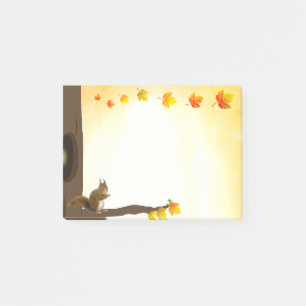 Eichhörnchen und Herbstlaub Post-it Klebezettel