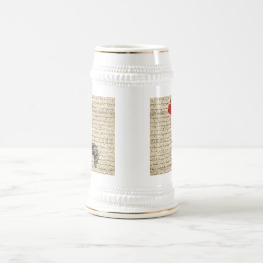 Eichhörnchen- und Herzballone Bierglas (Mittel)