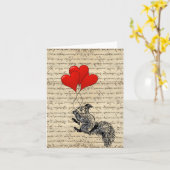 Eichhörnchen und Herzblasen Karte (Gelbe Blume)