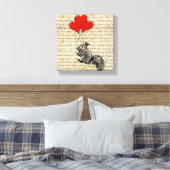 Eichhörnchen und Herzblasen Leinwanddruck (Insitu (Schlafzimmer))