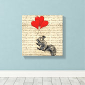 Eichhörnchen und Herzblasen Leinwanddruck (Insitu (Holzboden))